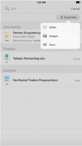 Filter file types on Outlook for iOS