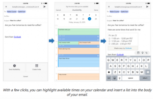 How send availability works in Outlook foriOS