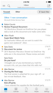 Outlook for iOS inbox